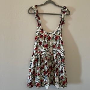 Free People morning glory sundress w pockets and ruffled straps SZ M